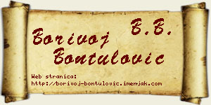 Borivoj Bontulović vizit kartica